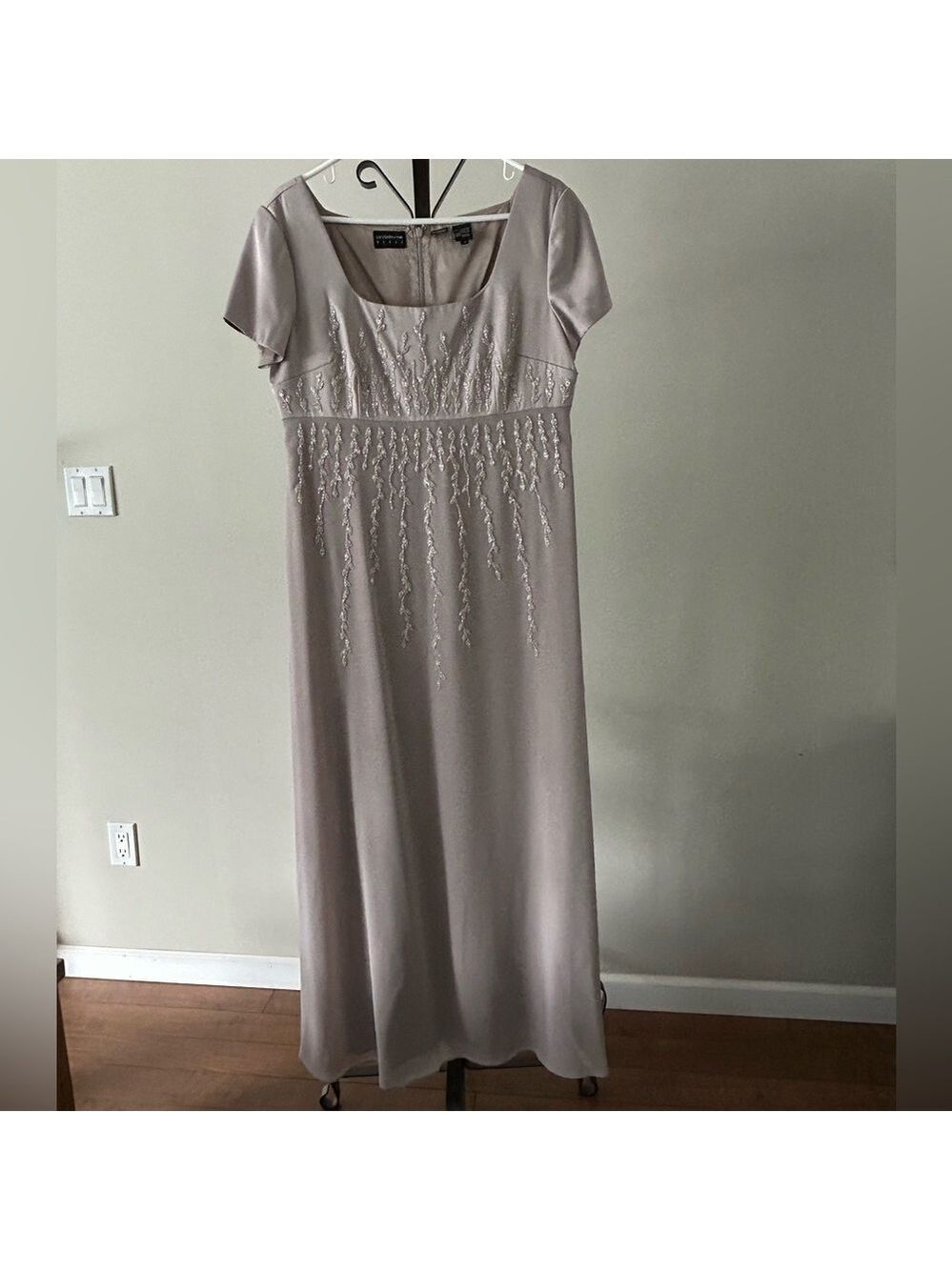 Liz Claiborne Night Elegant Taupe Evening Dress, Size 12.